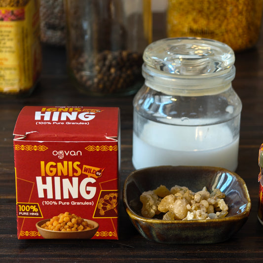 How to use Ogvan Pure Hing Granules video: Few drops of pure hing solution replaces a full spoon of compounded hing powder.