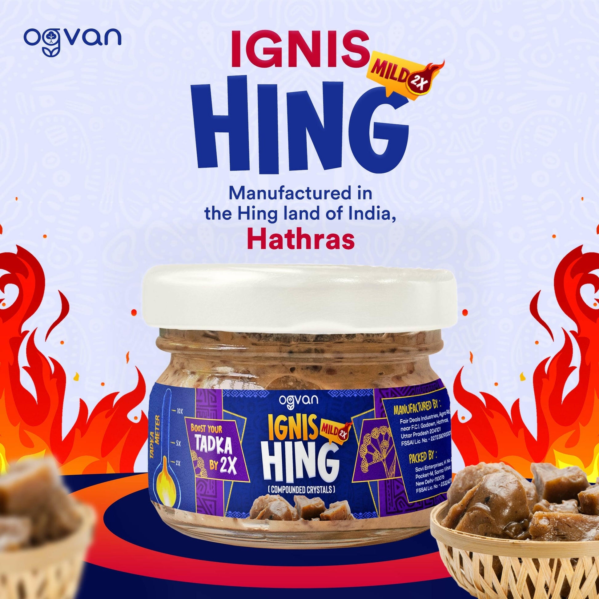 Ogvan Ignis Mild Compounded Hing – Bandhani Hing sourced from Hathras, India's hing capital