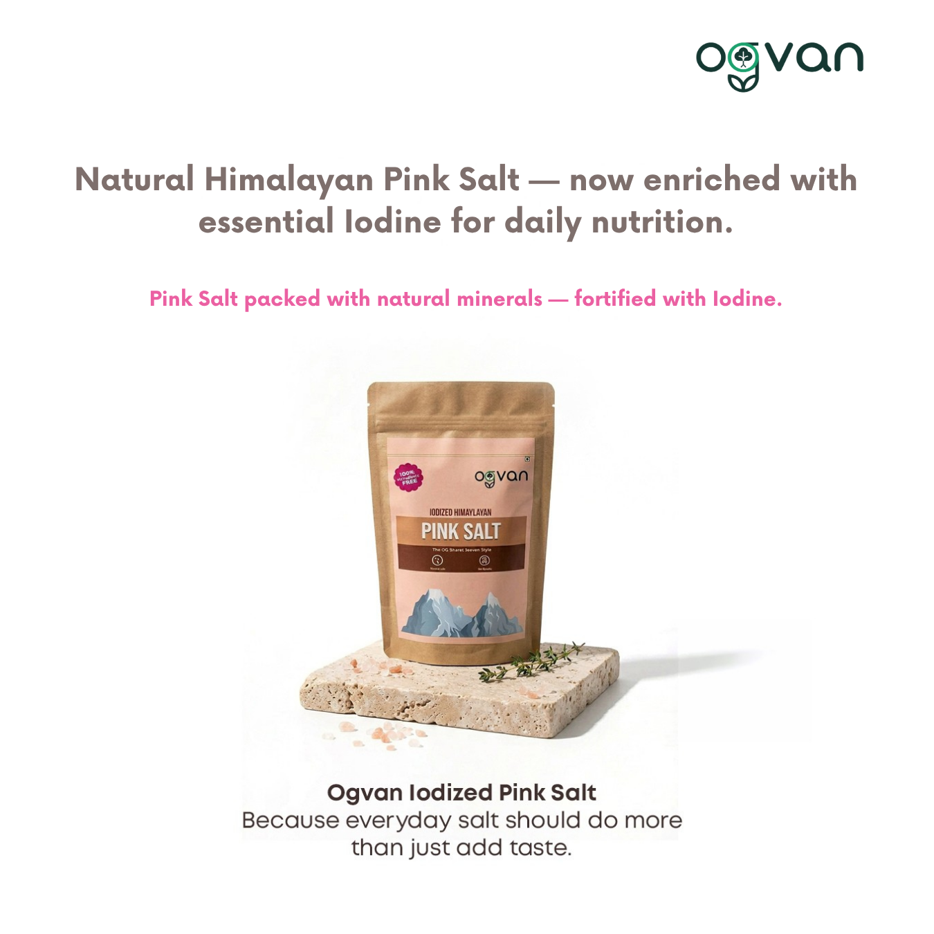 Ogvan Pink Salt with natural iodine – complete thyroid-support salt