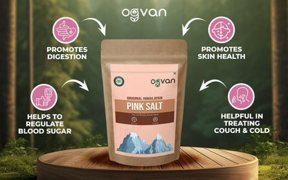 Ogvan Iodized Himalayan Pink Salt – chemical-free, mineral-rich, lab-certified rock salt features