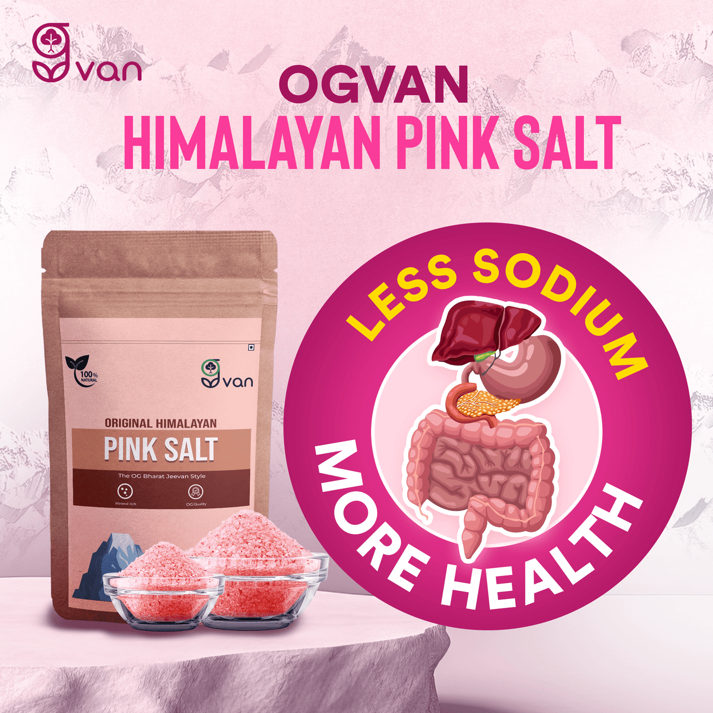 Original Himalayan Pink Salt| Less Sodium, More Health